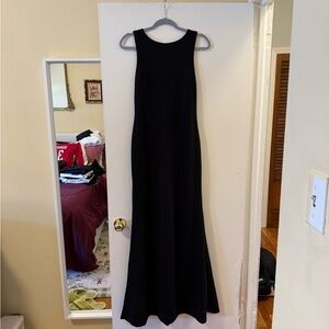 Lulu’s Formal Black Dress with Back Crossover Detail